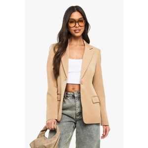 Blazer Ajusté Avec Détail De Poche - Marron Camel - 36, Marron Camel