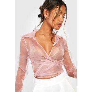 Chemise Cache-Cœur Courte - Nude/Coquille D'Œuf - 8, Nude/Coquille D'Œuf