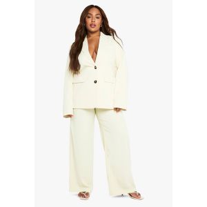 Pantalon Tailleur Grande Taille À Jambe Larges - Butter - 50, Butter