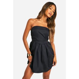 Robe Mini Bandeau Froncée - Noir - 38, Noir