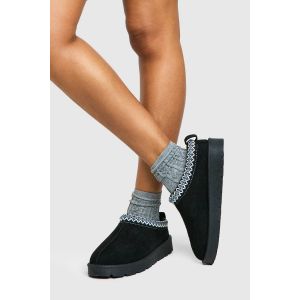 Mules Confortables Brodées - Noir - 36, Noir