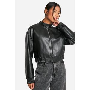 Veste Bomber En Synthétique À Détail De Col - Noir - 44, Noir