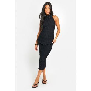 Jupe Mi-Longue De Maternité En Jacquard Texturé - Noir - 42, Noir