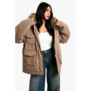 Parka Utilitaire À Poches - Marron Camel - 40, Marron Camel
