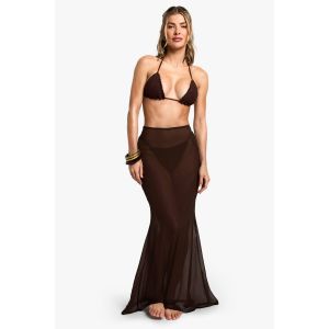 Beachwear Essentials Maxi Jupe - Marron Chocolat - M, Marron Chocolat