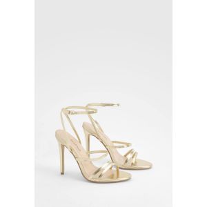 Talons Stiletto À Brides Fines Et Strappy - Jaune Or - 40, Jaune Or