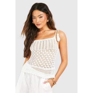 Débardeur En Crochet - Blanc Cassé - S/M, Blanc Cassé
