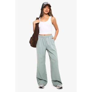 Pantalon Ample Fluide Élastiqué - Vert - 34, Vert