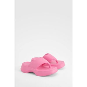 Tongs À Plateforme Épaisse - Rose Fuchsia - 3-4, Rose Fuchsia