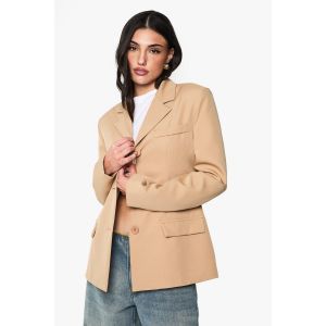Blazer Tailleur Boutonné - Marron Camel - 40, Marron Camel