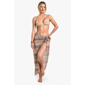 Zig Zag Sarong Tricoté - Multicolore - 40, Multicolore