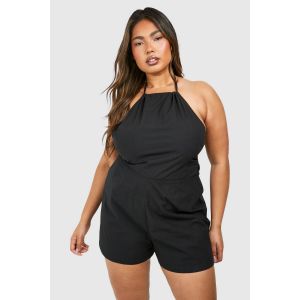 "Plus" Combinaison En Coton Grandes Tailles À Col Halter - Noir - 44, Noir