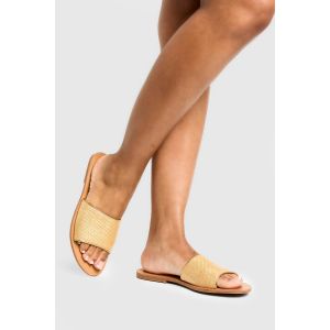 Sandale Mule En Raphia - Jaune Or - 37, Jaune Or