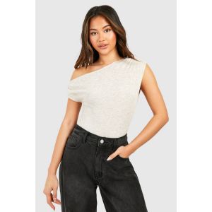 Body Asymétrique En Côtes - Blanc Cassé - 36, Blanc Cassé