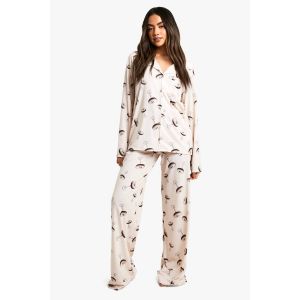 Espresso Martini Imprimé Ensemble Pyjama Chemise À Manches Longues Et Pantalon - Beige - 34, Beige