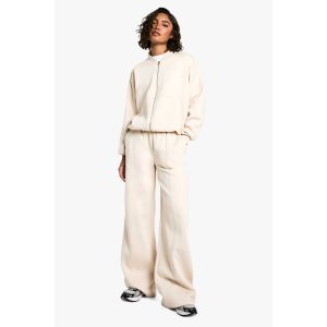 Survêtement Bomber Long À Zip Et Pantalon Droit - Blanc Cassé - 44, Blanc Cassé