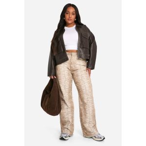 Grande Taille - Jean Large En Denim Croco - Multicolore - 50, Multicolore
