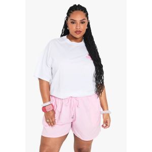 Shorts De Plage En Lin À Garniture D'Étoiles De Mer "Plus" - Rose - 24/26, Rose