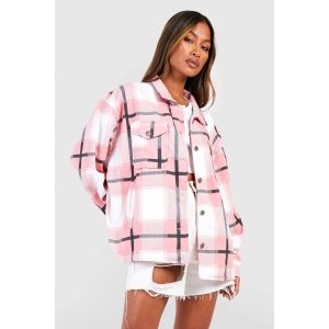Veste De Camionneur À Carreaux Ton Sur Ton - Rose - M, Rose