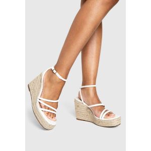 Sandales Compensées À Brides Pour Pieds Larges - Blanc - 41, Blanc