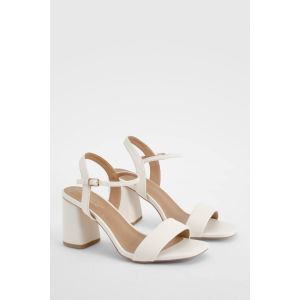 Wide Fit 2 Part Block Heels - Blanc - 39, Blanc