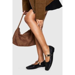 Ballerines Mary Jane Avec Détails De Charme - Noir - 41, Noir