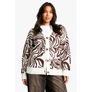 Cardigan Oversize À Motif Détaillé - Multicolore - 48, Multicolore