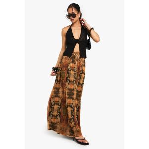 Tie Dye Jupe Maxi Tissée - Orange Rouille - 34, Orange Rouille