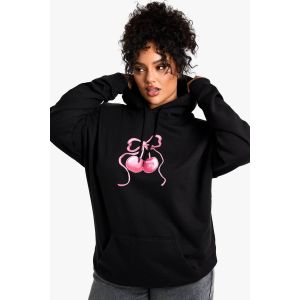 "Plus" Bow Cherry Hoodie Oversize - Noir - 46, Noir