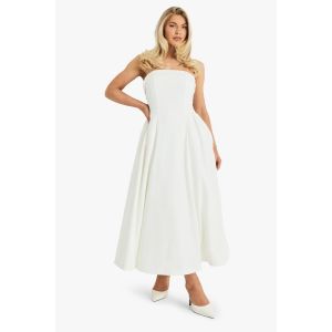 Robe Midaxi Bouffante Bandeau Premium - Blanc Ivoire - 38, Blanc Ivoire