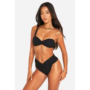 Ensemble Bikini Texturé À Une Épaule Avec Détail Torsadé - Noir - 42, Noir