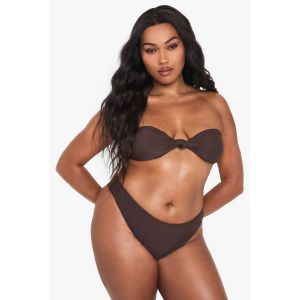 "Plus" Swimwear Essentials Top Bikini Bandeau - Marron Chocolat - 48, Marron Chocolat