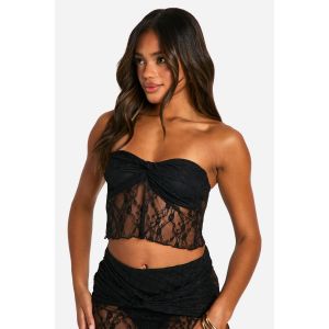 Lace Bandeau Top - Noir - 42, Noir
