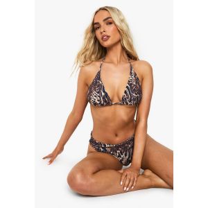 Essentiels Maillots De Bain Pour Poitrines Fournies - Top Triangle Léopard - Marron - 34, Marron