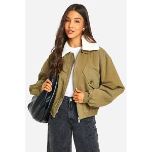 Veste Bomber À Col Borg - Vert Kaki - 44, Vert Kaki