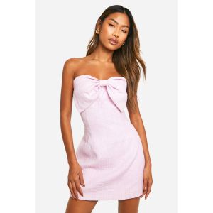 Boucle Bow Mini Robe - Rose - 44, Rose