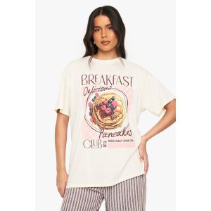 Breakfast Club T-Shirt Oversized Imprimé - Gris Pierre - Xl, Gris Pierre
