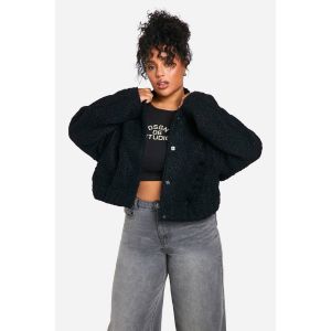 "Plus" Veste Bomber En Boucle - Noir - 52, Noir