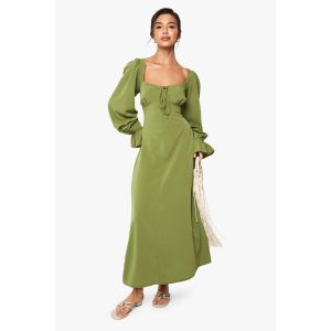 Robe Longue De Laitière Texturée - Vert Olive - 42, Vert Olive