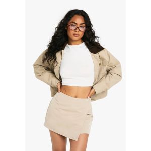 Skort Mini Ajusté À Enroulement Frontal - Beige - 38, Beige