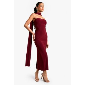 Robe Midaxi Bandeau Aux Détails Foulard - Rouge Bordeaux - 42, Rouge Bordeaux
