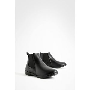 Bottes Chelsea Plates À Coupe Large - Noir - 40, Noir