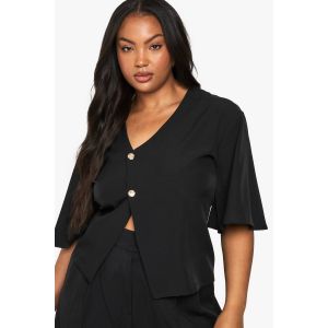 "Plus" Top Asymétrique À Boutons Détaillés - Noir - 46, Noir