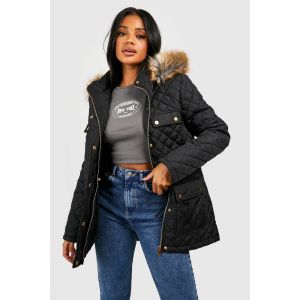Parka À Garniture En Synthétique - Noir - 38, Noir
