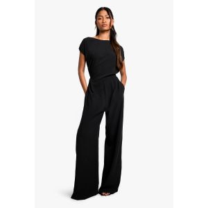 Combinaison Asymétrique À Jambes Larges - Noir - 44, Noir