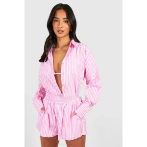 "Petite" Short De Plage Rayé - Rose - 44, Rose