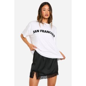 Jupe Mini En Satin Avec Bordure De Dentelle "Tall" - Noir - 42, Noir