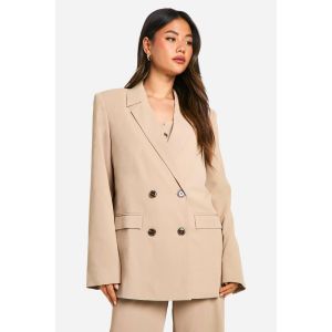 Blazer Surdimensionné À Double Boutonnage Ajusté - Marron Camel - 40, Marron Camel