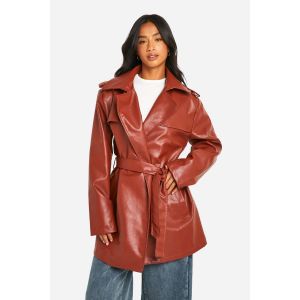 "Petite" Trench-Coat Court Ceinturé - Rouge Vin - 36, Rouge Vin
