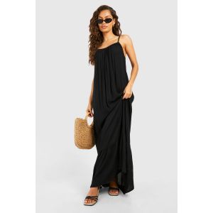 Robe Maxi En Étamine À Bretelles - Noir - 38, Noir